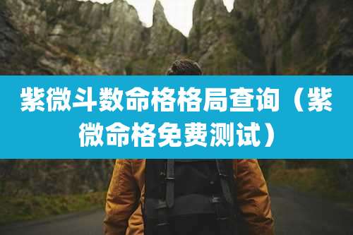 紫微斗数命格格局查询（紫微命格免费测试）