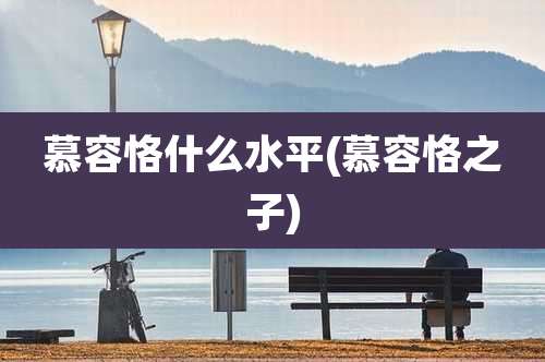 慕容恪什么水平(慕容恪之子)