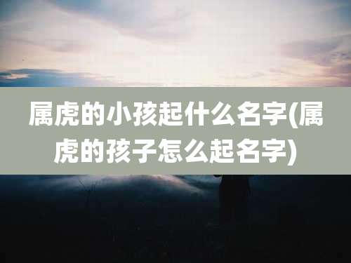 属虎的小孩起什么名字(属虎的孩子怎么起名字)