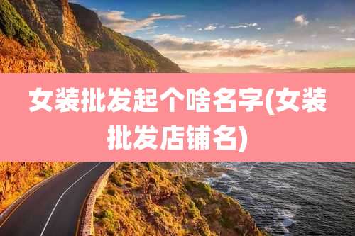 女装批发起个啥名字(女装批发店铺名)