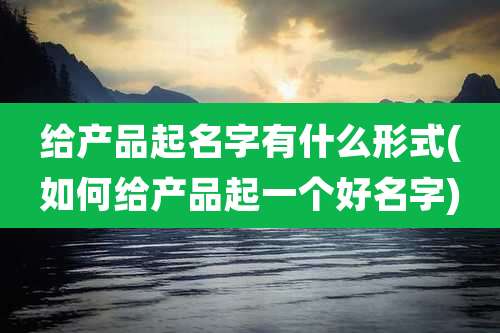 给产品起名字有什么形式(如何给产品起一个好名字)