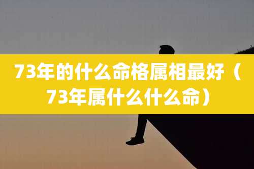 73年的什么命格属相最好（73年属什么什么命）