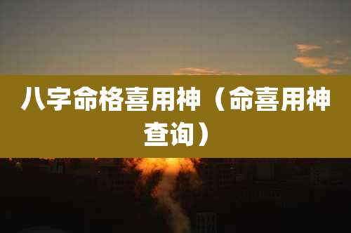 八字命格喜用神（命喜用神查询）
