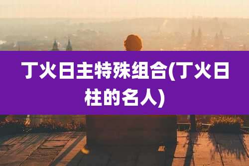 丁火日主特殊组合(丁火日柱的名人)