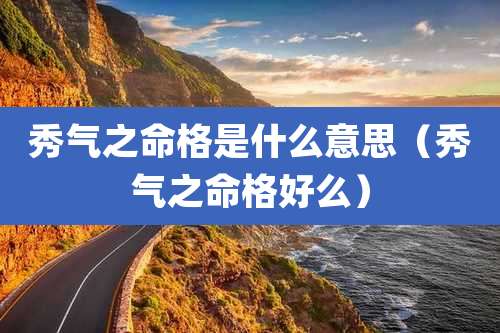 秀气之命格是什么意思（秀气之命格好么）