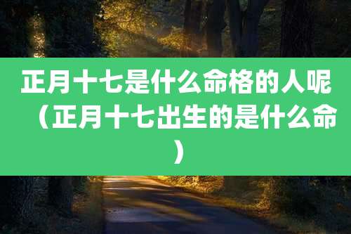 正月十七是什么命格的人呢（正月十七出生的是什么命）