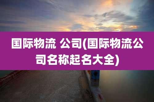 国际物流 公司(国际物流公司名称起名大全)
