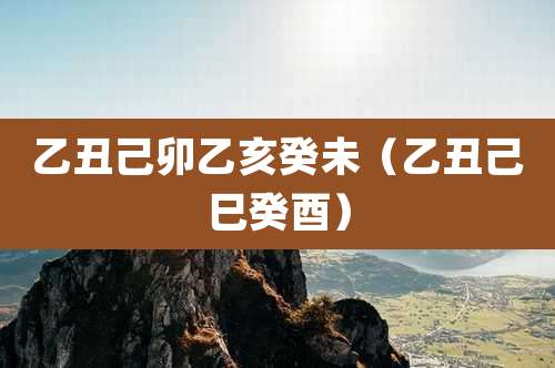 乙丑己卯乙亥癸未（乙丑己巳癸酉）