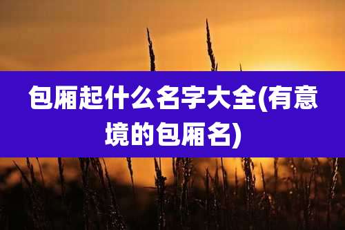 包厢起什么名字大全(有意境的包厢名)