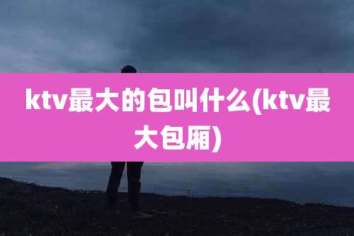 ktv最大的包叫什么(ktv最大包厢)