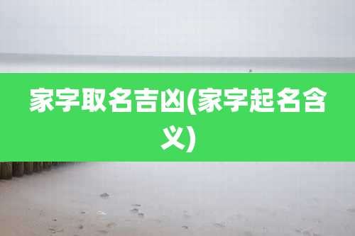 家字取名吉凶(家字起名含义)