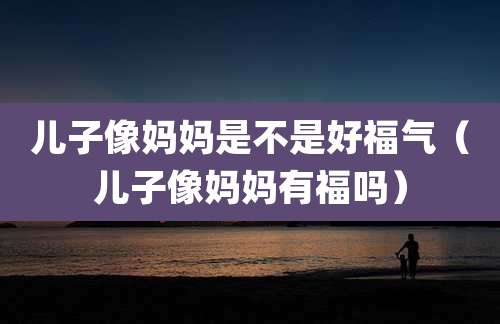 儿子像妈妈是不是好福气（儿子像妈妈有福吗）