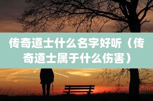 传奇道士什么名字好听（传奇道士属于什么伤害）