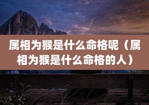 属相为猴是什么命格呢（属相为猴是什么命格的人）