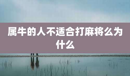 属牛的人不适合打麻将么为什么