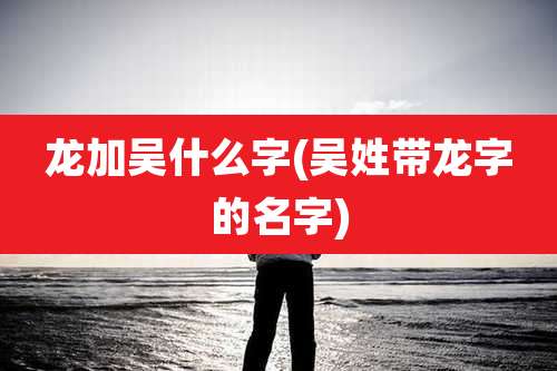 龙加吴什么字(吴姓带龙字的名字)