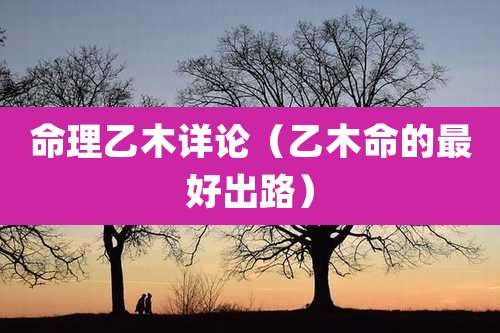 命理乙木详论（乙木命的最好出路）
