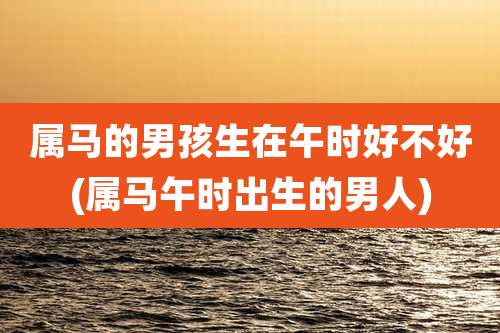 属马的男孩生在午时好不好(属马午时出生的男人)