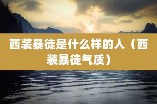 西装暴徒是什么样的人（西装暴徒气质）