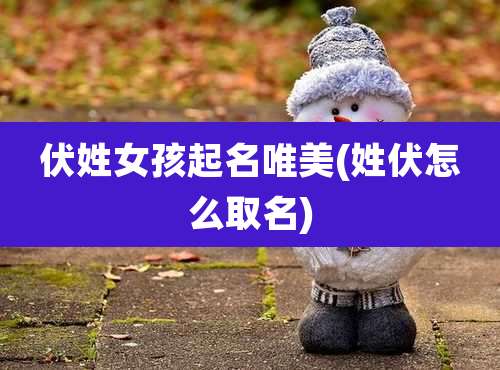 伏姓女孩起名唯美(姓伏怎么取名)