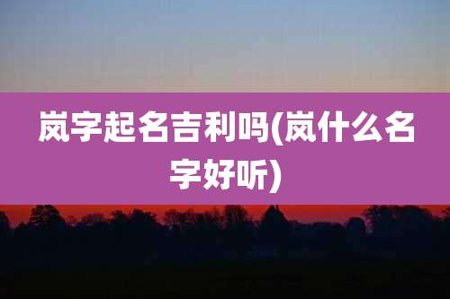 岚字起名吉利吗(岚什么名字好听)