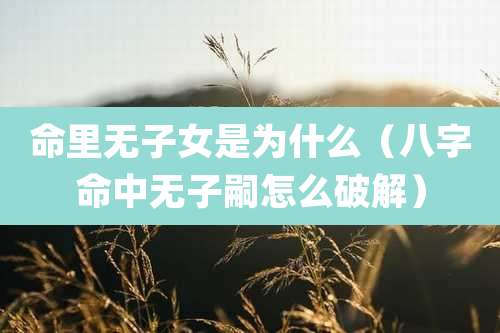 命里无子女是为什么（八字命中无子嗣怎么破解）