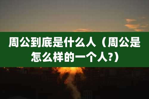 周公到底是什么人（周公是怎么样的一个人?）