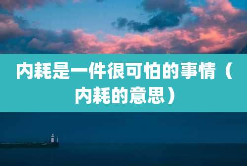 内耗是一件很可怕的事情（内耗的意思）