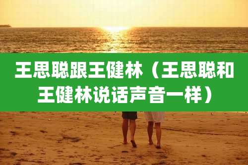 王思聪跟王健林（王思聪和王健林说话声音一样）
