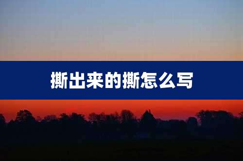 撕出来的撕怎么写