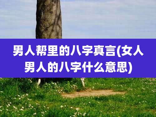 男人帮里的八字真言(女人男人的八字什么意思)