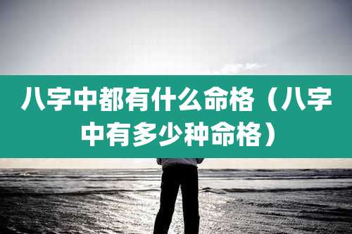 八字中都有什么命格（八字中有多少种命格）