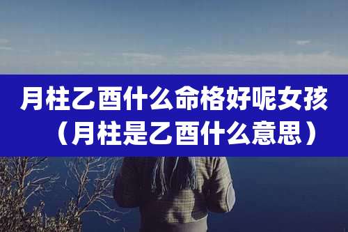 月柱乙酉什么命格好呢女孩（月柱是乙酉什么意思）
