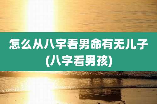 怎么从八字看男命有无儿子(八字看男孩)