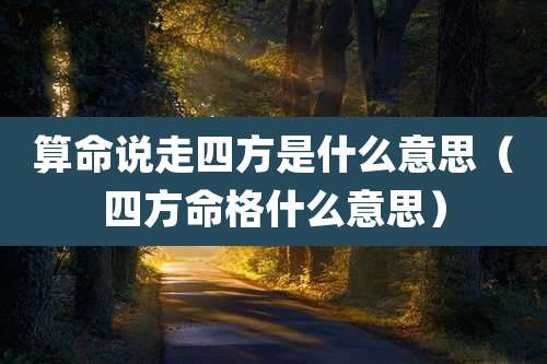 算命说走四方是什么意思（四方命格什么意思）