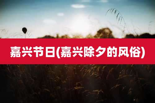 嘉兴节日(嘉兴除夕的风俗)