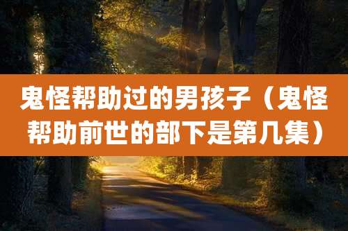 鬼怪帮助过的男孩子（鬼怪帮助前世的部下是第几集）