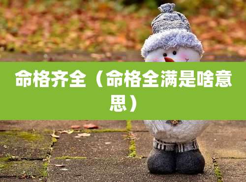 命格齐全（命格全满是啥意思）