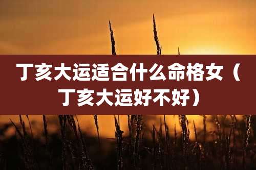 丁亥大运适合什么命格女（丁亥大运好不好）