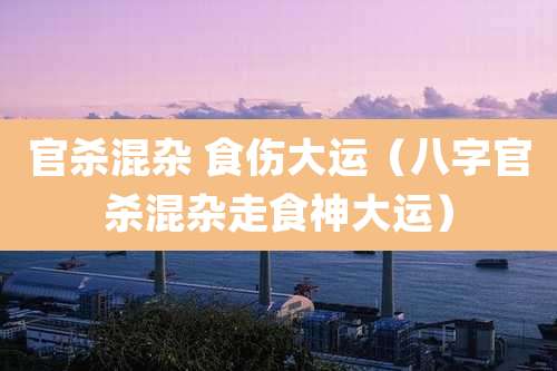 官杀混杂 食伤大运（八字官杀混杂走食神大运）