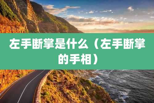 左手断掌是什么（左手断掌的手相）