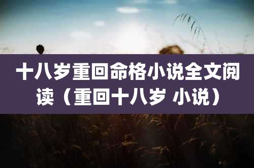 十八岁重回命格小说全文阅读（重回十八岁 小说）