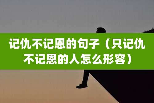 记仇不记恩的句子（只记仇不记恩的人怎么形容）