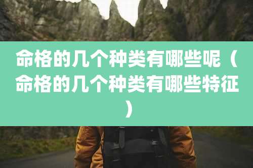 命格的几个种类有哪些呢（命格的几个种类有哪些特征）