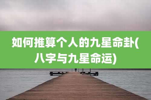 如何推算个人的九星命卦(八字与九星命运)