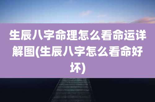 生辰八字命理怎么看命运详解图(生辰八字怎么看命好坏)