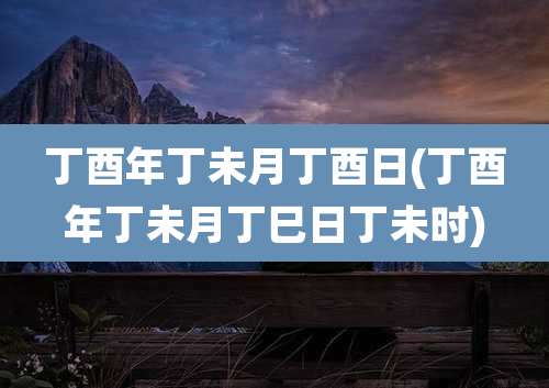 丁酉年丁未月丁酉日(丁酉年丁未月丁巳日丁未时)