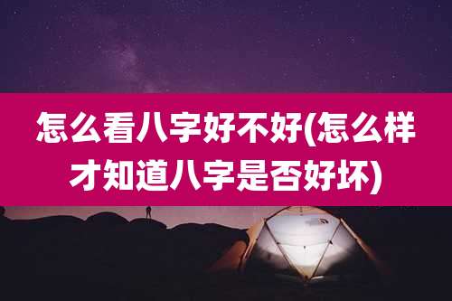 怎么看八字好不好(怎么样才知道八字是否好坏)