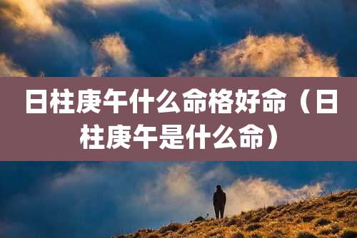 日柱庚午什么命格好命（日柱庚午是什么命）