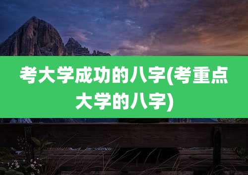 考大学成功的八字(考重点大学的八字)